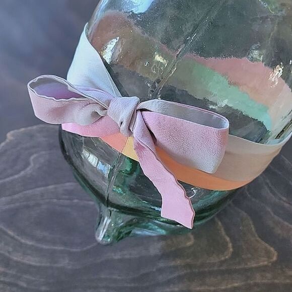 Vtg silk pastel tie-dye ribbon belt - Picture 3 of 8